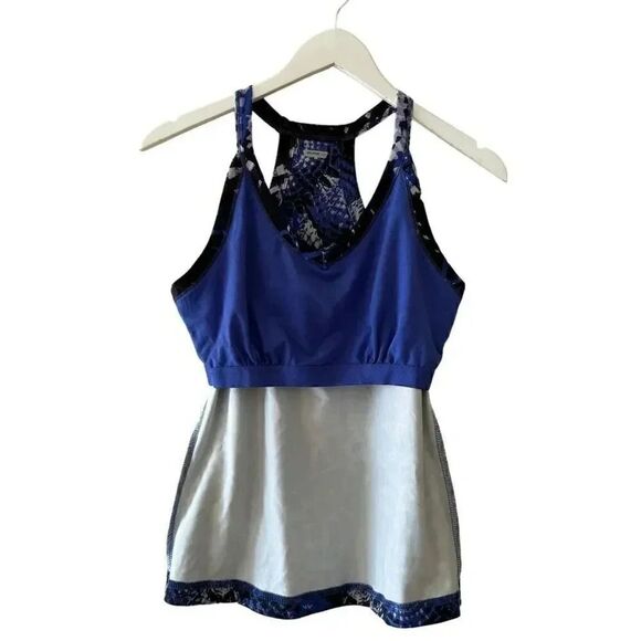 Danskin Now Tank Top Sleeveless Racerback Blue Dri More Tech Build M - Picture 6 of 12